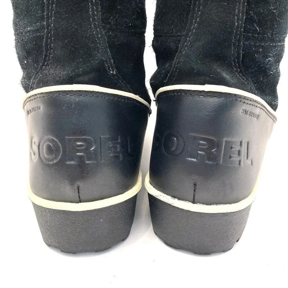 SOREL Waterproof Tivoli High‎ II Winter Boots Black Suede Womens 6.5 Lace Up